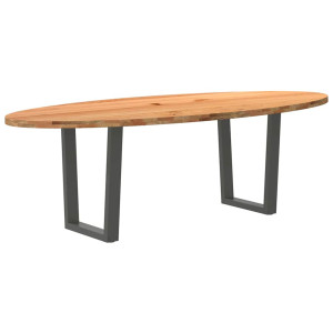 vidaXL Eettafel 240x100x74 cm ovaal massief eikenhout lichtbruin