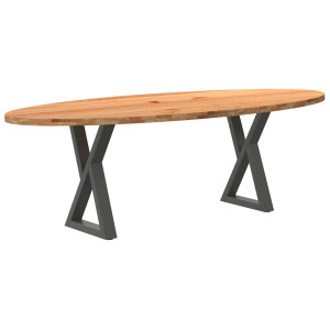 vidaXL Eettafel 240x100x74 cm ovaal massief eikenhout lichtbruin