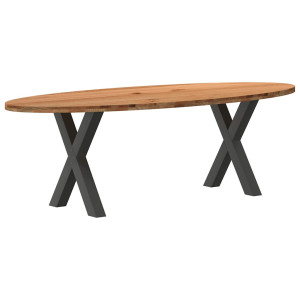 vidaXL Eettafel 240x100x74 cm ovaal massief eikenhout lichtbruin