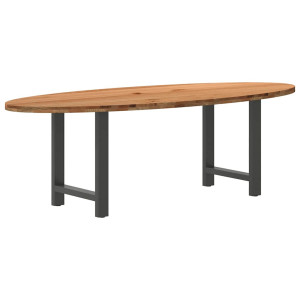 vidaXL Eettafel 240x100x74 cm ovaal massief eikenhout lichtbruin