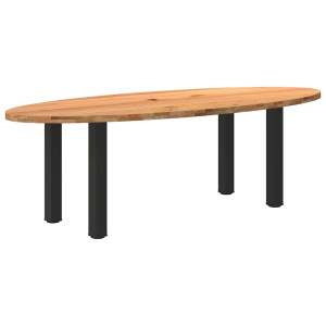 vidaXL Eettafel 240x100x74 cm ovaal massief eikenhout lichtbruin