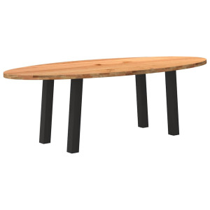 vidaXL Eettafel 240x100x74 cm ovaal massief eikenhout lichtbruin
