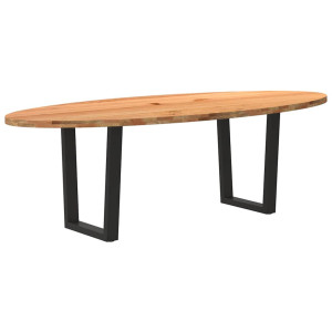 vidaXL Eettafel 240x100x74 cm ovaal massief eikenhout lichtbruin