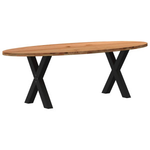 vidaXL Eettafel 240x100x74 cm ovaal massief eikenhout lichtbruin