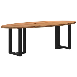 vidaXL Eettafel 240x100x74 cm ovaal massief eikenhout lichtbruin