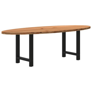 vidaXL Eettafel 240x100x74 cm ovaal massief eikenhout lichtbruin