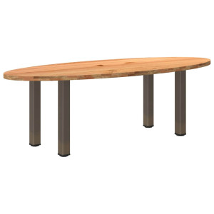 vidaXL Eettafel 240x100x74 cm ovaal massief eikenhout lichtbruin