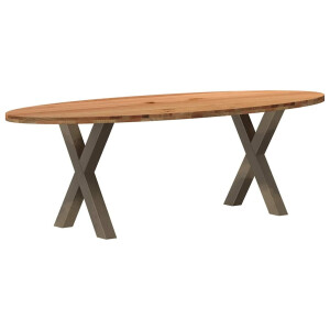 vidaXL Eettafel 240x100x74 cm ovaal massief eikenhout lichtbruin
