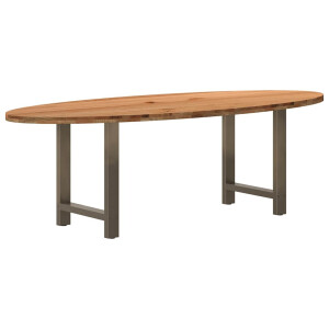 vidaXL Eettafel 240x100x74 cm ovaal massief eikenhout lichtbruin