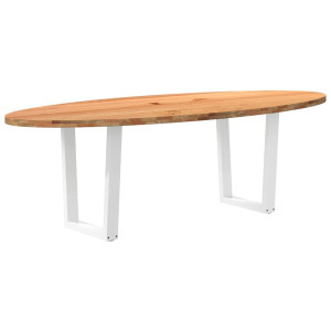 vidaXL Eettafel 240x100x74 cm ovaal massief eikenhout lichtbruin