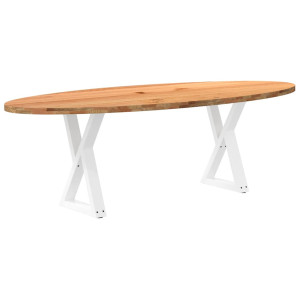 vidaXL Eettafel 240x100x74 cm ovaal massief eikenhout lichtbruin