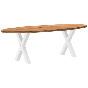 vidaXL Eettafel 240x100x74 cm ovaal massief eikenhout lichtbruin