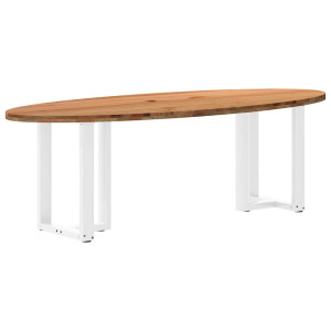 vidaXL Eettafel 240x100x74 cm ovaal massief eikenhout lichtbruin