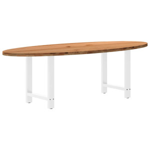 vidaXL Eettafel 240x100x74 cm ovaal massief eikenhout lichtbruin