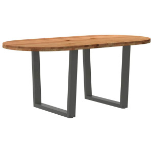 vidaXL Eettafel 180x90x74 cm ovaal massief eikenhout lichtbruin