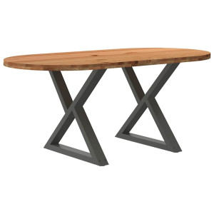 vidaXL Eettafel 180x90x74 cm ovaal massief eikenhout lichtbruin
