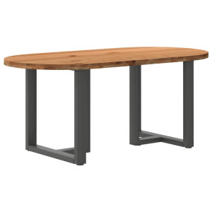 vidaXL Eettafel 180x90x74 cm ovaal massief eikenhout lichtbruin