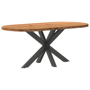 vidaXL Eettafel 180x90x74 cm ovaal massief eikenhout lichtbruin