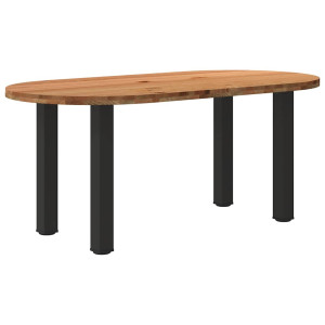 vidaXL Eettafel 180x90x74 cm ovaal massief eikenhout lichtbruin