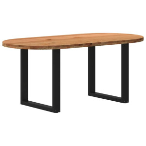 vidaXL Eettafel 180x90x74 cm ovaal massief eikenhout lichtbruin