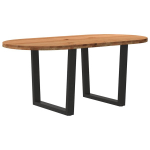 vidaXL Eettafel 180x90x74 cm ovaal massief eikenhout lichtbruin