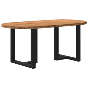 vidaXL Eettafel 180x90x74 cm ovaal massief eikenhout lichtbruin