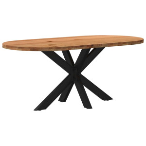 vidaXL Eettafel 180x90x74 cm ovaal massief eikenhout lichtbruin