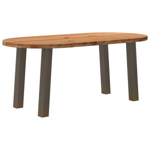 vidaXL Eettafel 180x90x74 cm ovaal massief eikenhout lichtbruin