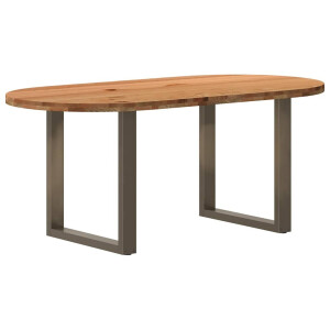 vidaXL Eettafel 180x90x74 cm ovaal massief eikenhout lichtbruin