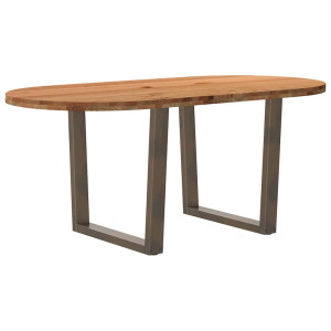 vidaXL Eettafel 180x90x74 cm ovaal massief eikenhout lichtbruin