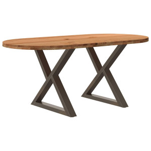 vidaXL Eettafel 180x90x74 cm ovaal massief eikenhout lichtbruin