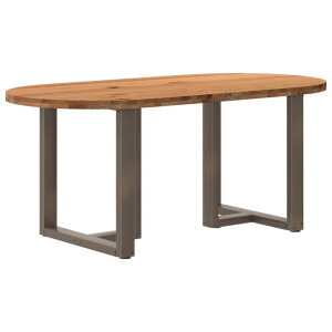 vidaXL Eettafel 180x90x74 cm ovaal massief eikenhout lichtbruin