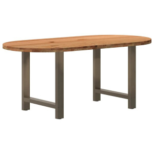 vidaXL Eettafel 180x90x74 cm ovaal massief eikenhout lichtbruin