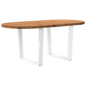vidaXL Eettafel 180x90x74 cm ovaal massief eikenhout lichtbruin