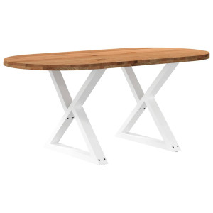vidaXL Eettafel 180x90x74 cm ovaal massief eikenhout lichtbruin