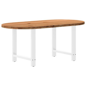 vidaXL Eettafel 180x90x74 cm ovaal massief eikenhout lichtbruin