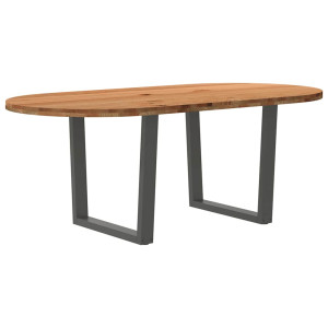 vidaXL Eettafel 200x100x74 cm ovaal massief eikenhout lichtbruin