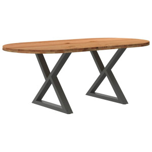 vidaXL Eettafel 200x100x74 cm ovaal massief eikenhout lichtbruin