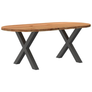vidaXL Eettafel 200x100x74 cm ovaal massief eikenhout lichtbruin