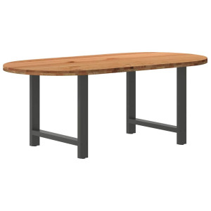 vidaXL Eettafel 200x100x74 cm ovaal massief eikenhout lichtbruin