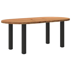 vidaXL Eettafel 200x100x74 cm ovaal massief eikenhout lichtbruin
