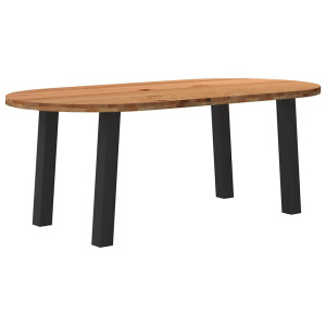 vidaXL Eettafel 200x100x74 cm ovaal massief eikenhout lichtbruin