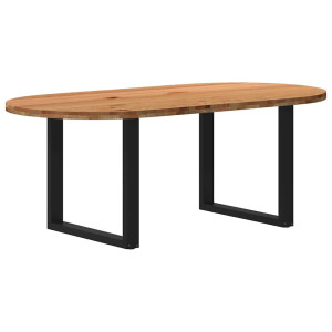 vidaXL Eettafel 200x100x74 cm ovaal massief eikenhout lichtbruin