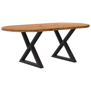 vidaXL Eettafel 200x100x74 cm ovaal massief eikenhout lichtbruin