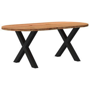 vidaXL Eettafel 200x100x74 cm ovaal massief eikenhout lichtbruin