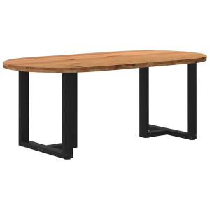 vidaXL Eettafel 200x100x74 cm ovaal massief eikenhout lichtbruin