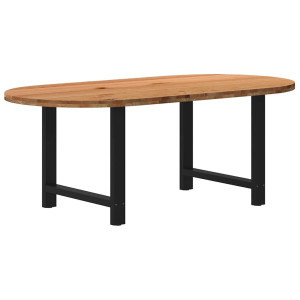 vidaXL Eettafel 200x100x74 cm ovaal massief eikenhout lichtbruin