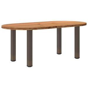 vidaXL Eettafel 200x100x74 cm ovaal massief eikenhout lichtbruin