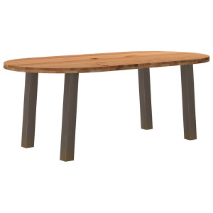 vidaXL Eettafel 200x100x74 cm ovaal massief eikenhout lichtbruin