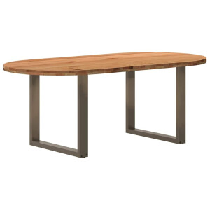 vidaXL Eettafel 200x100x74 cm ovaal massief eikenhout lichtbruin